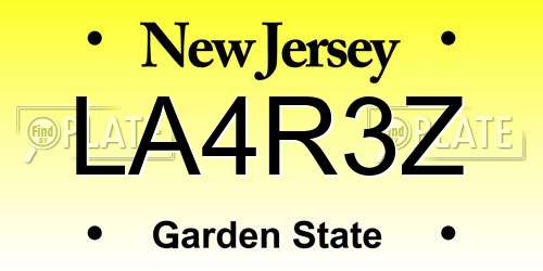 LA4R3Z New Jersey License Plate