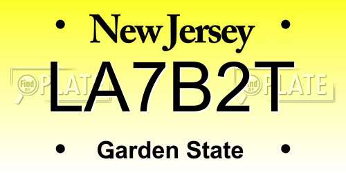 LA7B2T New Jersey License Plate