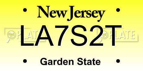LA7S2T New Jersey License Plate