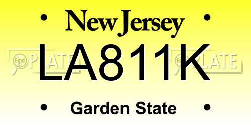 LA811K New Jersey License Plate