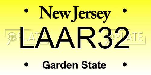 LAAR32 New Jersey License Plate
