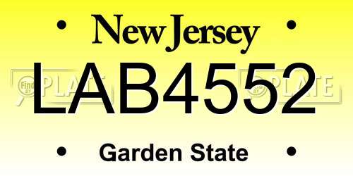 LAB4552 New Jersey License Plate