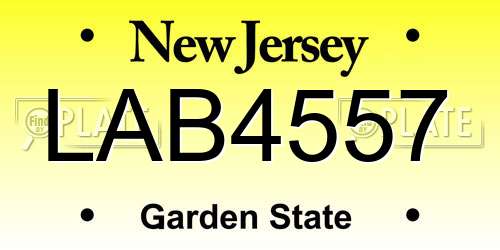 LAB4557 New Jersey License Plate