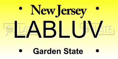 LABLUV New Jersey License Plate