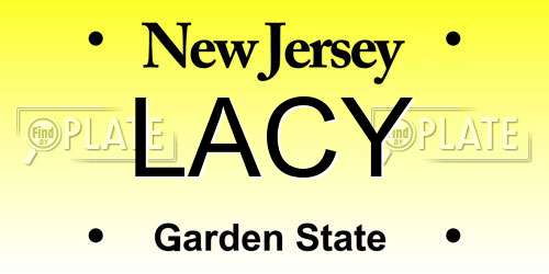 LACY New Jersey License Plate