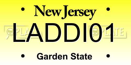 LADDI01 New Jersey License Plate