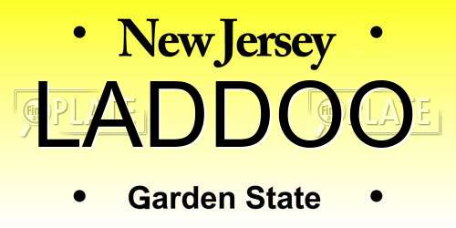 LADDOO New Jersey License Plate