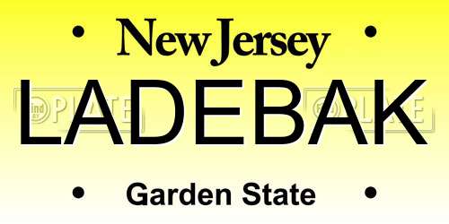 LADEBAK New Jersey License Plate