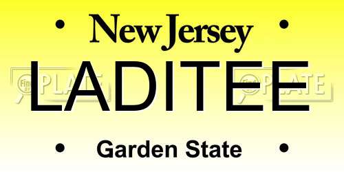 LADITEE New Jersey License Plate