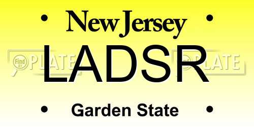LADSR New Jersey License Plate
