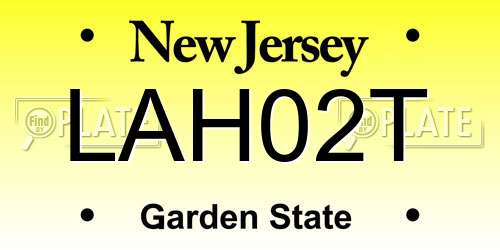 LAH02T New Jersey License Plate