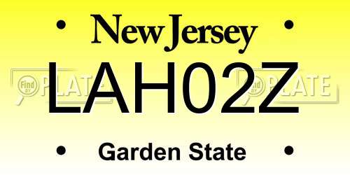 LAH02Z New Jersey License Plate