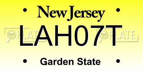 LAH07T New Jersey License Plate