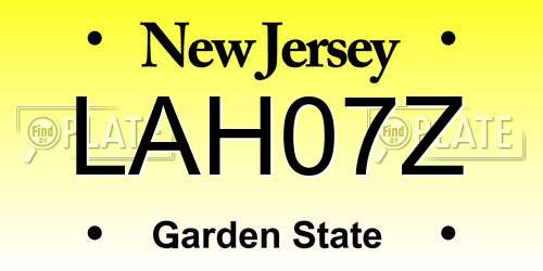 LAH07Z New Jersey License Plate