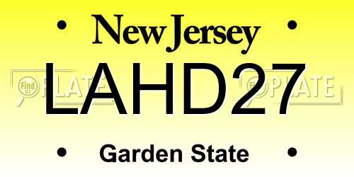 LAHD27 New Jersey License Plate