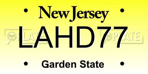 LAHD77 New Jersey License Plate