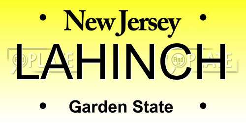 LAHINCH New Jersey License Plate