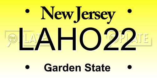 LAHO22 New Jersey License Plate