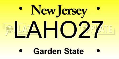 LAHO27 New Jersey License Plate