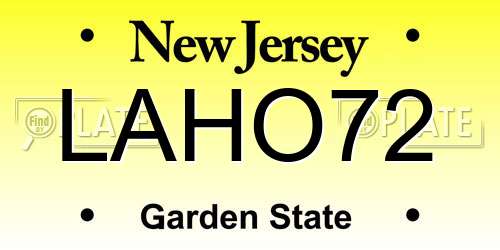 LAHO72 New Jersey License Plate