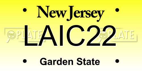 LAIC22 New Jersey License Plate