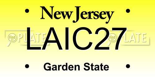 LAIC27 New Jersey License Plate