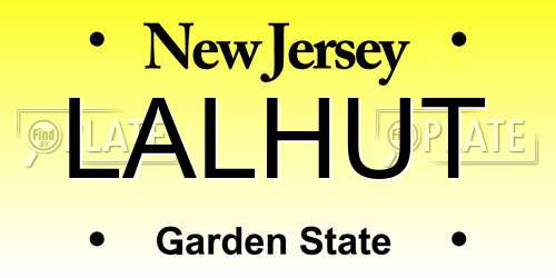 LALHUT New Jersey License Plate