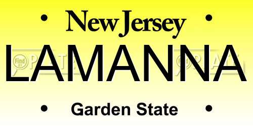 LAMANNA New Jersey License Plate
