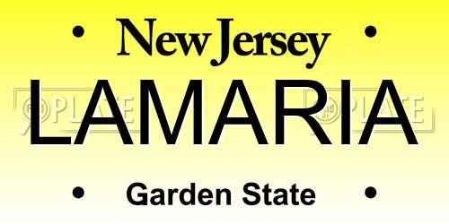 LAMARIA New Jersey License Plate