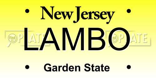 LAMBO New Jersey License Plate
