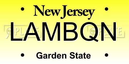 LAMBQN New Jersey License Plate