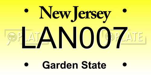 LAN007 New Jersey License Plate