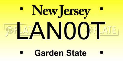 LAN00T New Jersey License Plate