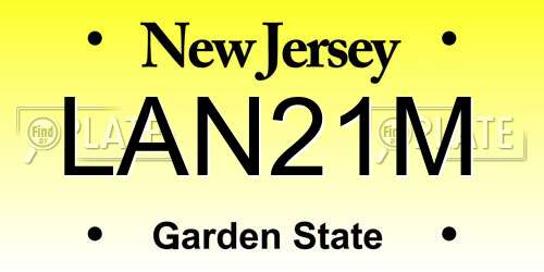 LAN21M New Jersey License Plate
