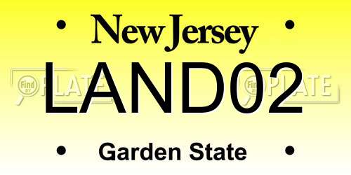 LAND02 New Jersey License Plate