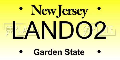 LANDO2 New Jersey License Plate