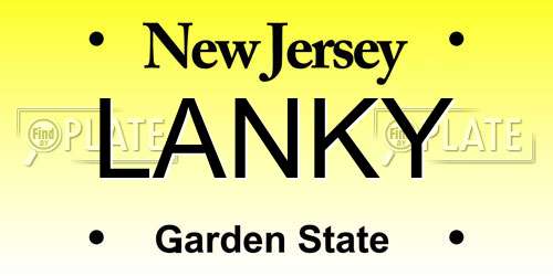 LANKY New Jersey License Plate
