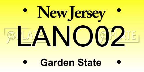 LANO02 New Jersey License Plate