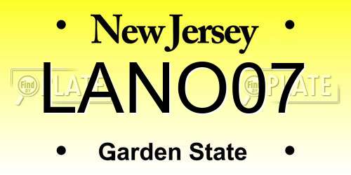LANO07 New Jersey License Plate