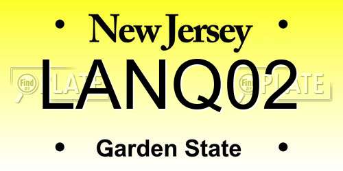 LANQ02 New Jersey License Plate