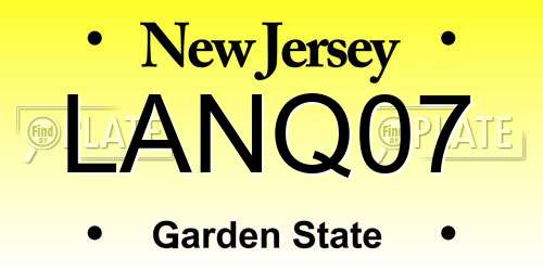 LANQ07 New Jersey License Plate