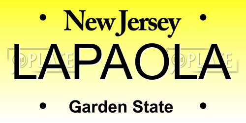 LAPAOLA New Jersey License Plate