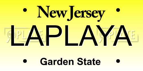 LAPLAYA New Jersey License Plate