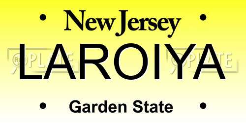 LAROIYA New Jersey License Plate