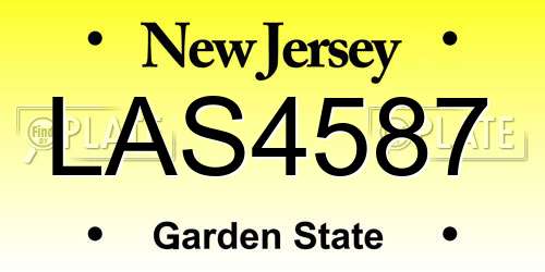 LAS4587 New Jersey License Plate