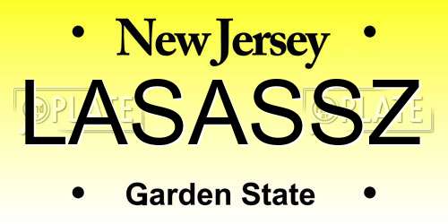 LASASSZ New Jersey License Plate