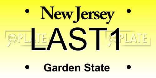 LAST1 New Jersey License Plate