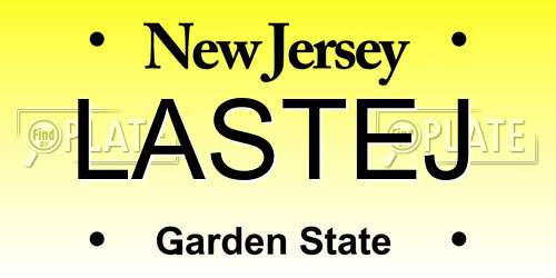 LASTEJ New Jersey License Plate
