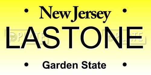 LASTONE New Jersey License Plate
