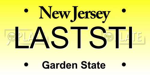 LASTSTI New Jersey License Plate